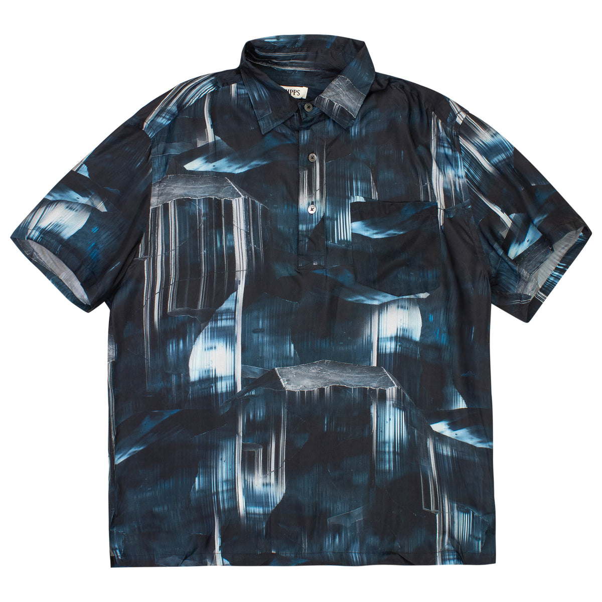 NWT Phipps INDICOLITE BLUE S/S CAMP SHIRT Size XL $375