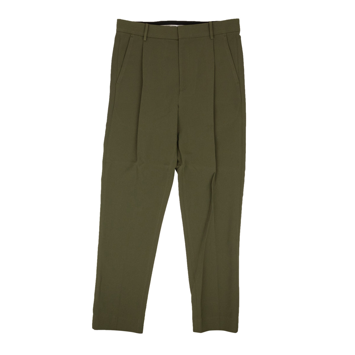 NWT OPENING CEREMONY Olive Green Polyester Twill Trouser Pants Size 34/44 $195