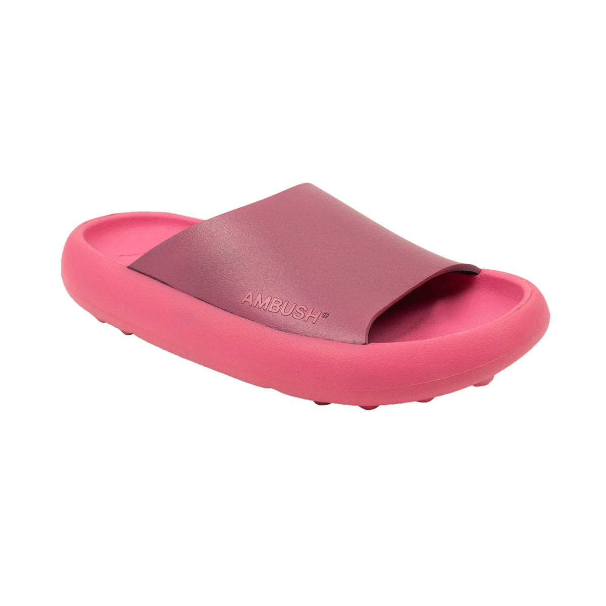 NIB AMBUSH Pink Rubber Logo Slides Sandals Size 6/36 $280