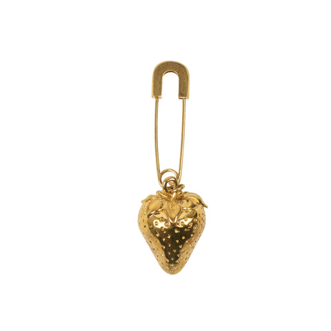 NWT AMBUSH Gold Strawberry Charm Safety Pin Earring Size OS $480