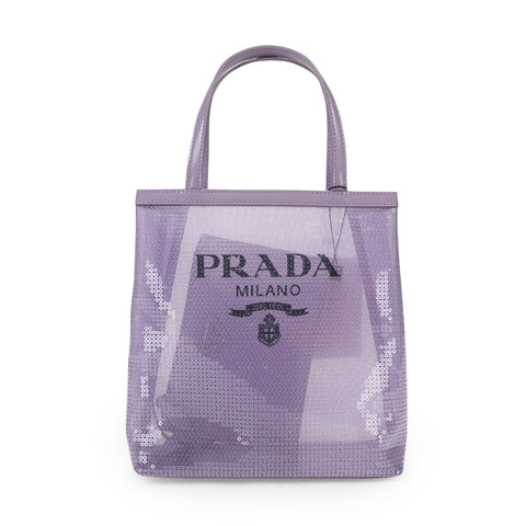 NWT PRADA RETE PAILLETTES 1BG417 LILIUM PURPLE MESH TOTE BAG OS $2100