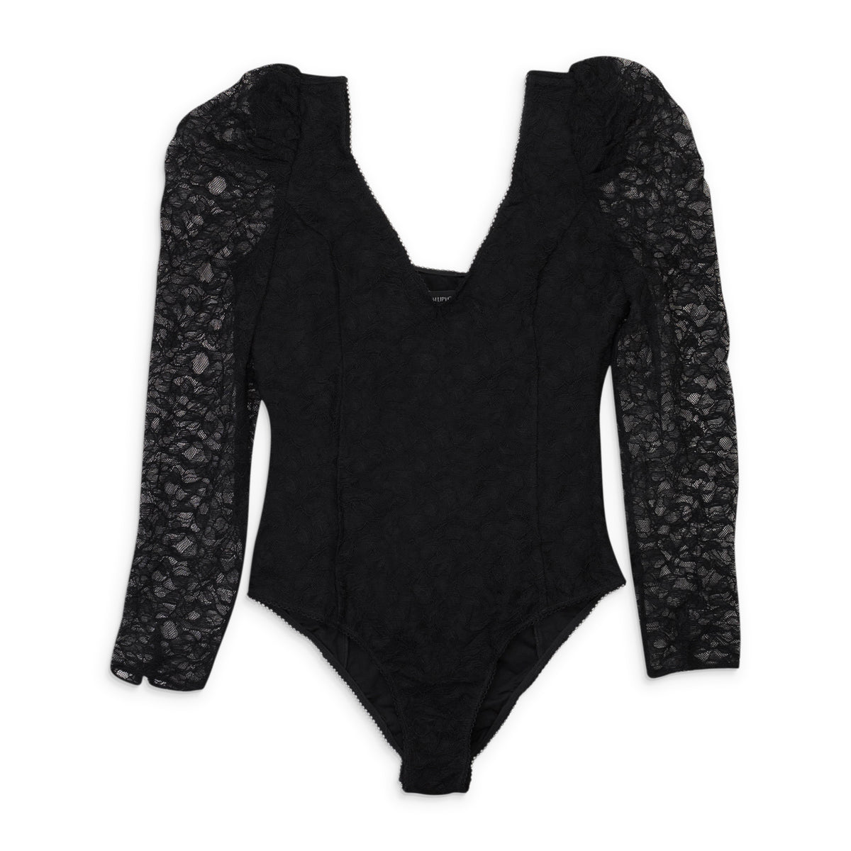 95-CPN-1072/XS P12054 BLACK CALLIPYGIAN LACE BODYSUIT Size XS