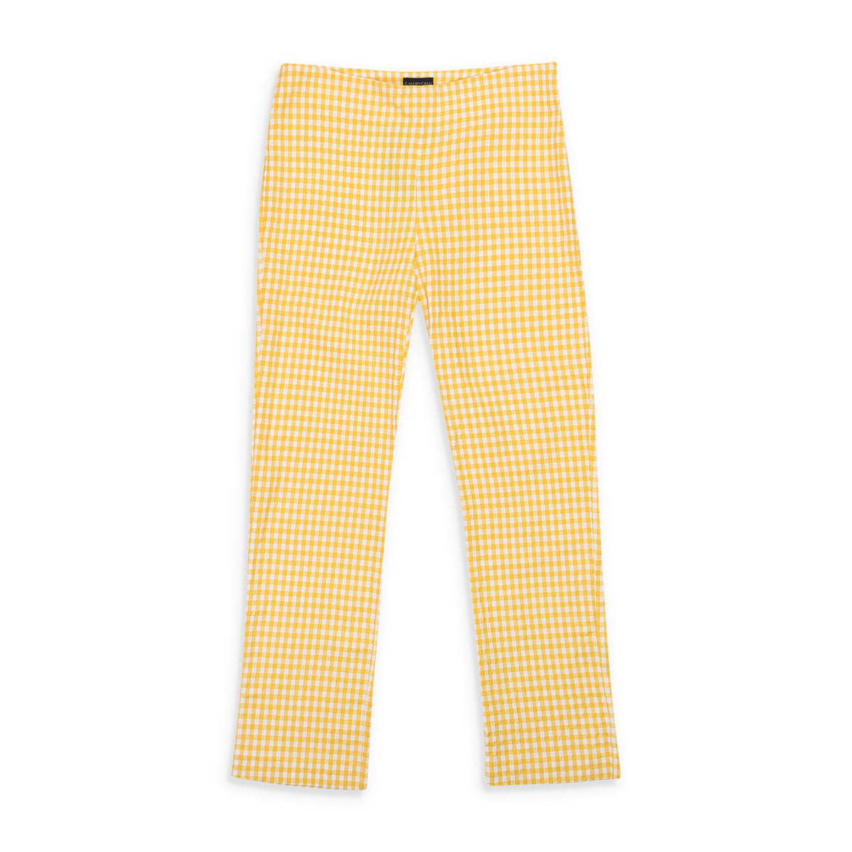 95-CPN-1078/2 209169 YELLOW Callipygian SEERSUCKER GINGHAM NARROW PANT Size 2