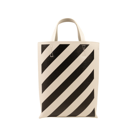 NIB OFF-WHITE C/O VIRGIL ABLOH Black & White Diag Tote Bag Size OS $1560