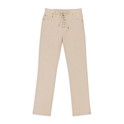 95-CPN-1082/0 F19AAQP13007_OFF_WHITE OFF WHITE CALLIPYGIAN STRETCHÂ CORDUROY LACE UP JEAN Size 0