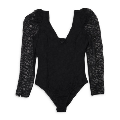 95-CPN-1072/L P12054 BLACK CALLIPYGIAN LACE BODYSUIT Size L