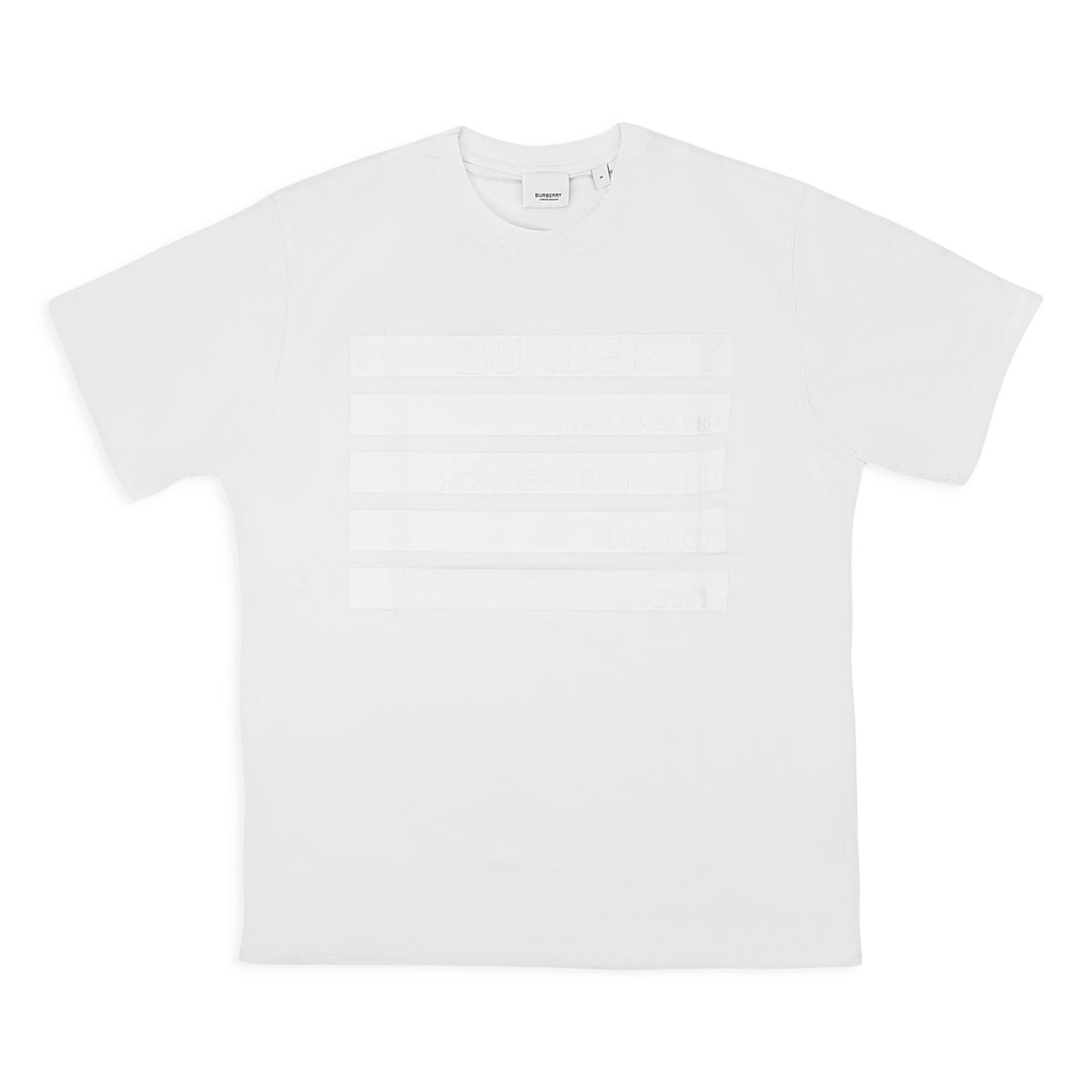 NWT Burberry White Oversized Stripe T-Shirt Size M $510