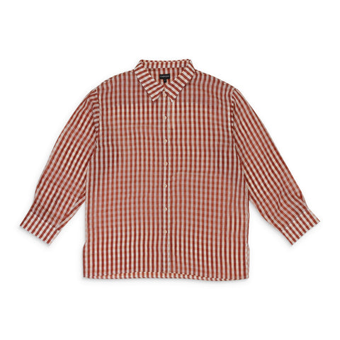 95-CPN-1129/XS F19AACP12022 RUST 6 CALLIPYGIAN GINGHAM OVER SHIRT Size XS