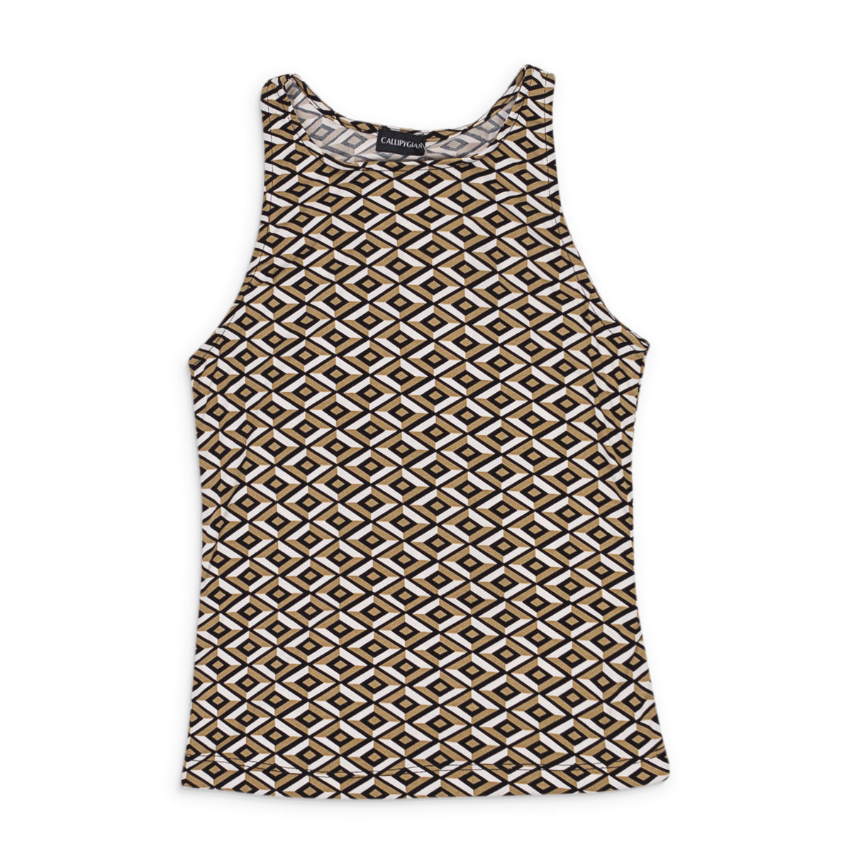 95-CPN-1096/S VT94254 DIAMOND PRINT Callipygian STRETCH TANK Size S