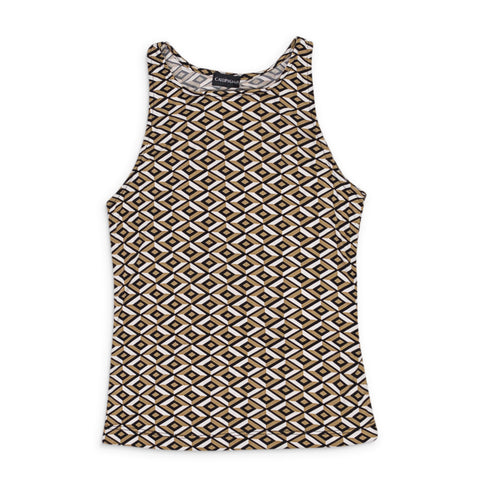 95-CPN-1096/S VT94254 DIAMOND PRINT Callipygian STRETCH TANK Size S