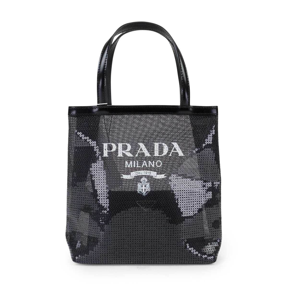 NWT PRADA RETE PAILLETTES 1BG418 NERO BLACK MESH TOTE BAG OS $2100