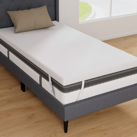 3 Inch Gel-Infused Memory Foam Mattress Topper with Removable Cover-Twin Size