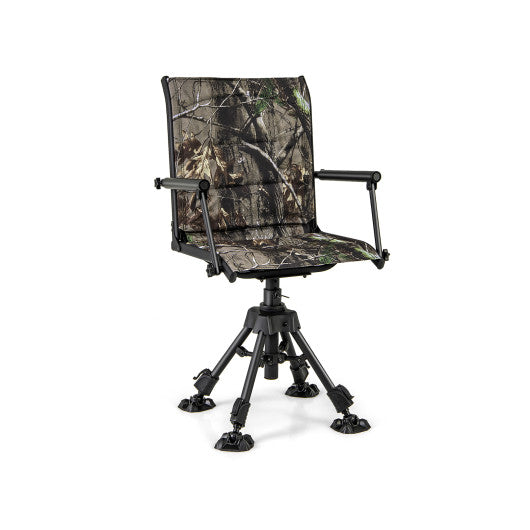 Folding Swivel Patio Chair with 4 Adjustable Leg-Camouflage