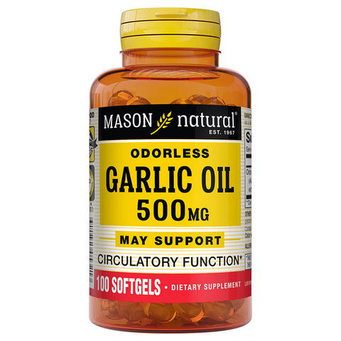 Mason Naturals - Garlic Oil 500mg Odorless - 1 Each - 100 Sgel