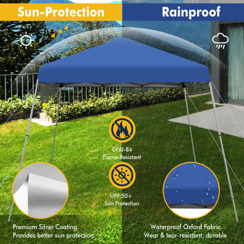 10 x 10 Feet Outdoor Instant Pop-up Canopy with Carrying Bag-Blue