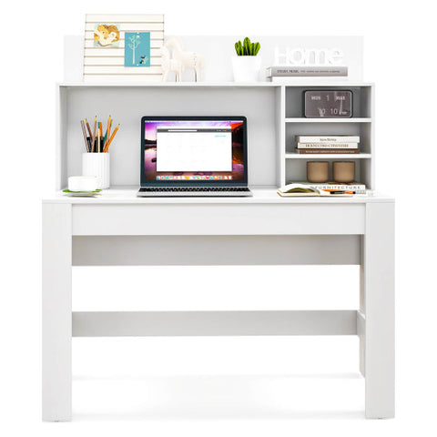 48 Inch Writing Computer Desk with Anti-Tipping Kits and Cable Management Hole-White