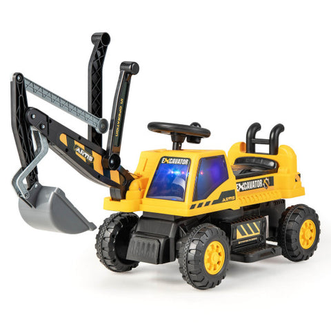 Kids ASTM Certificated Powered Ride On Bulldozer with Front Digger Shovel-Yellow