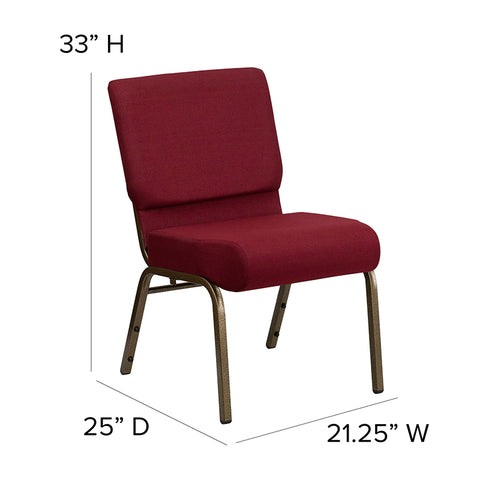 Crimson Fabric Church Chair