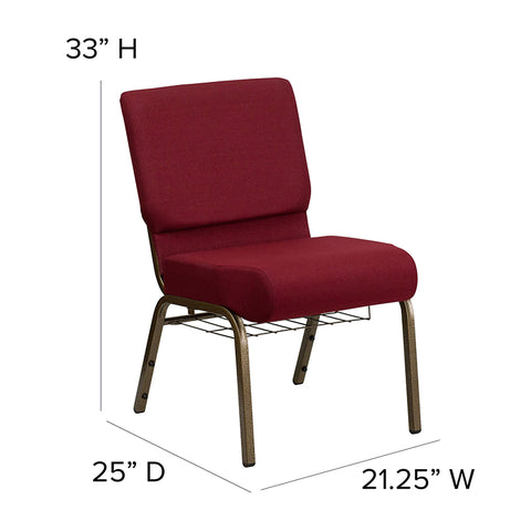 Crimson Fabric Church Chair