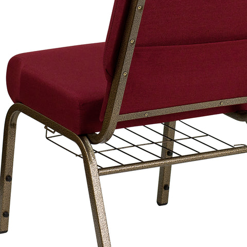 Crimson Fabric Church Chair