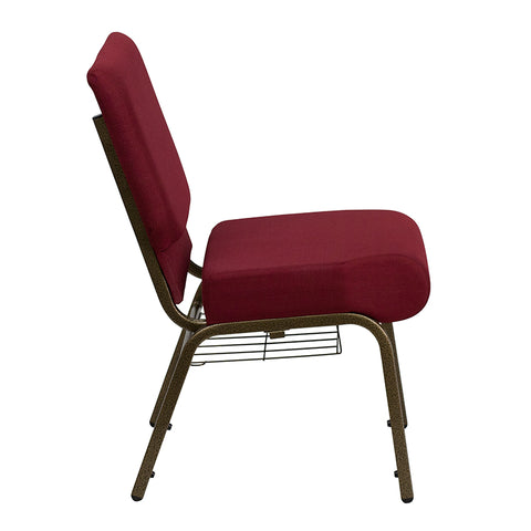 Crimson Fabric Church Chair