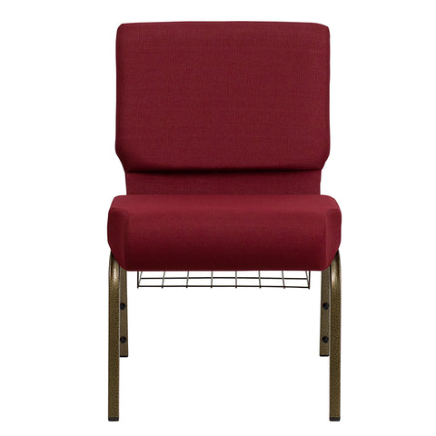 Crimson Fabric Church Chair