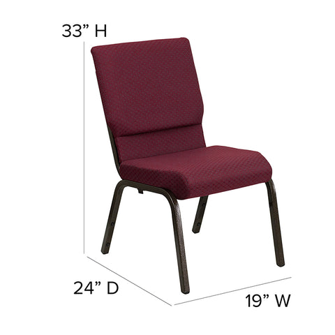 Purple Fabric Church Chair