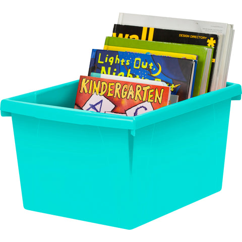 4 Gallon Storage Bin, Teal, Pack of 3