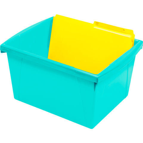 4 Gallon Storage Bin, Teal, Pack of 3