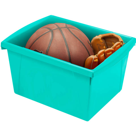 4 Gallon Storage Bin, Teal, Pack of 3