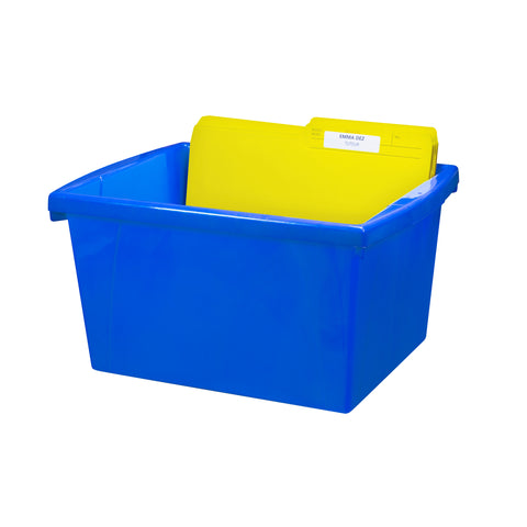 4 Gallon Storage Bin, Blue, Pack of 3