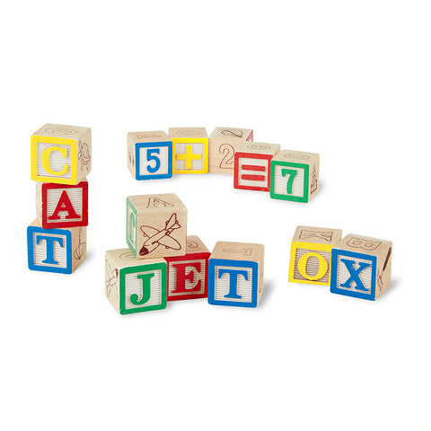 Wooden ABC/123 Block Set, 50 Pieces