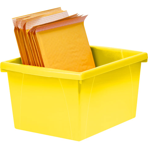 4 Gallon Storage Bin, Yellow, Pack of 3