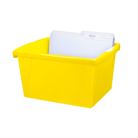 4 Gallon Storage Bin, Yellow, Pack of 3