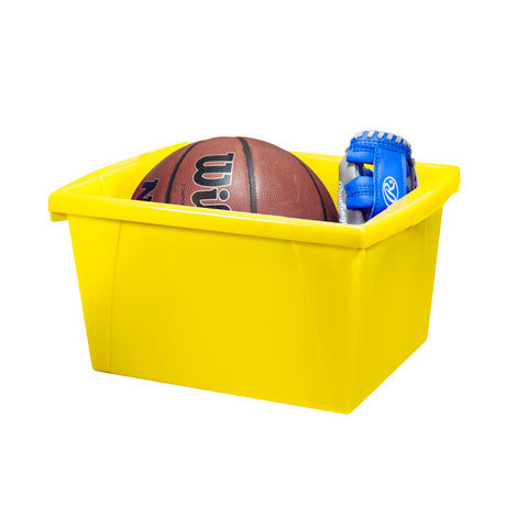 4 Gallon Storage Bin, Yellow, Pack of 3