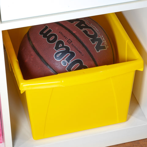 4 Gallon Storage Bin, Yellow, Pack of 3