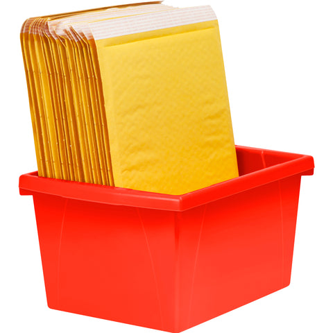 4 Gallon Storage Bin, Red, Pack of 3