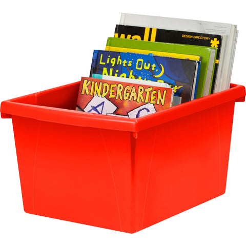 4 Gallon Storage Bin, Red, Pack of 3