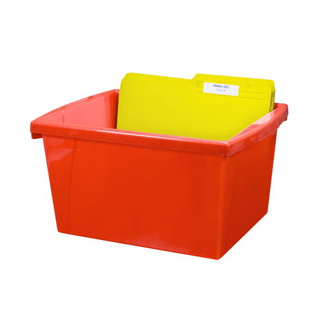 4 Gallon Storage Bin, Red, Pack of 3