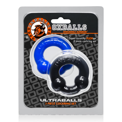 Ultraballs 2- Piece Cockring Set - Black &amp