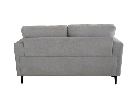 61" Light Gray 100% Linen And Black Standard Love Seat