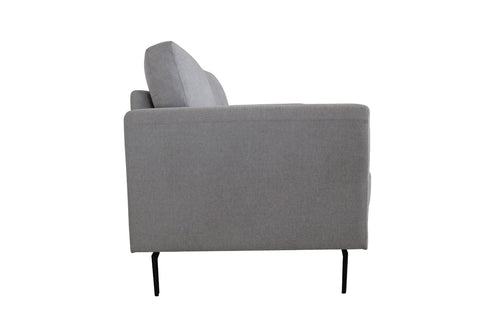 61" Light Gray 100% Linen And Black Standard Love Seat