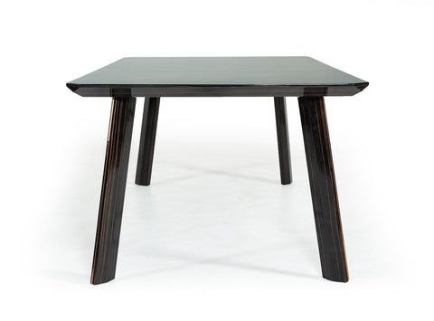 87" Black And Rose Gold Rectangular Dining Table