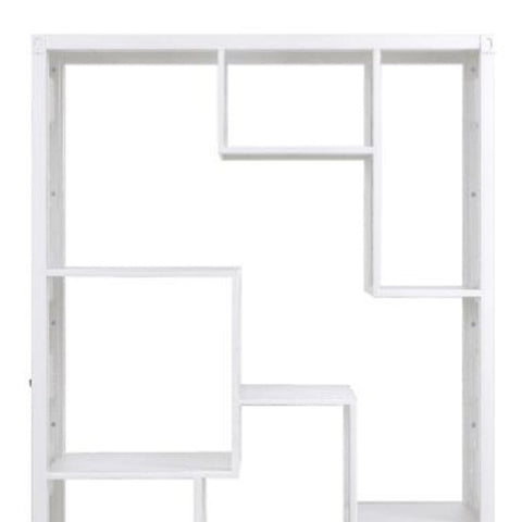 75" White Composite Zig Zag Multi Tier Bookcase