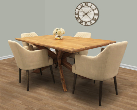 79" Natural Rectangular Solid Wood Dining Table