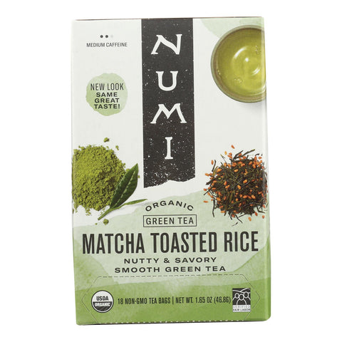 Numi Tea Toasted Rice Green Tea - Organic - Case Of 6 - 18 Bags