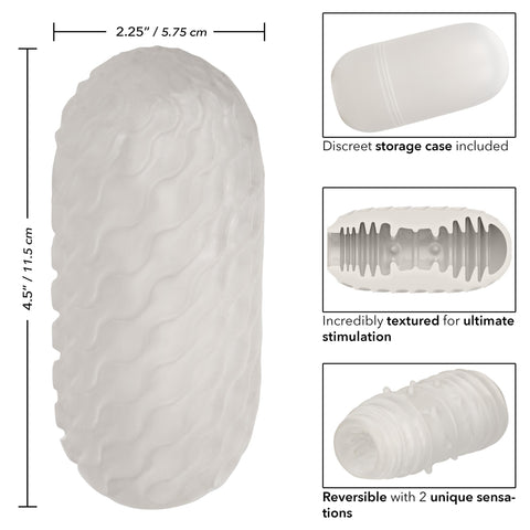 Boundless Reversible Ribbed Stroker - Clear