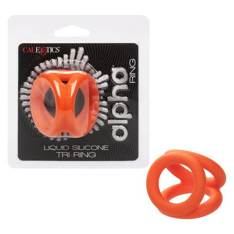 Alpha Liquid Silicone Tri-Ring - Orange  Orange