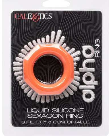 Alpha Liquid Silicone Sexagon Ring - Orange