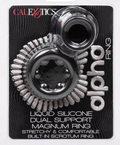 Alpha Liquid Silicone Dual Support Magnum Ring - Black